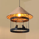 Industrial loft bird cage pendant light
