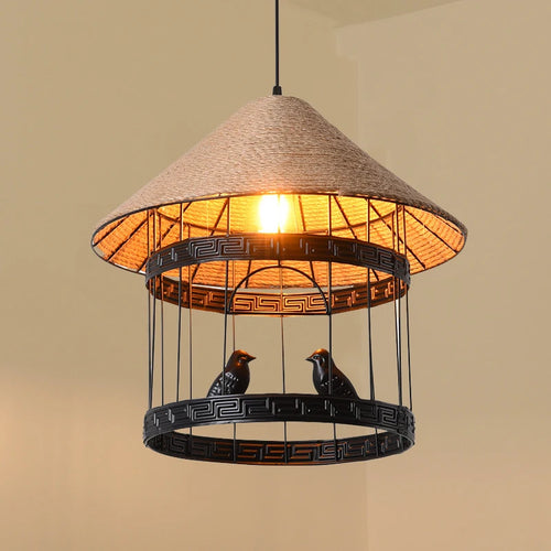 Industrial loft bird cage pendant light - vue 2 sur 7