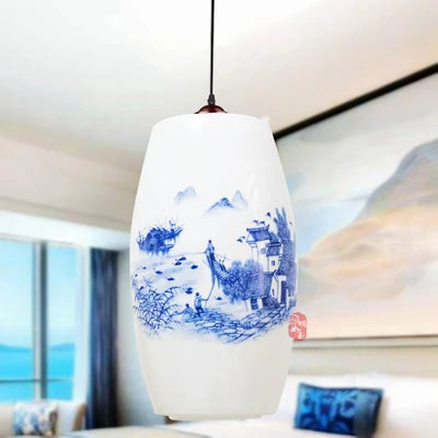 Chinese ceramic pendant light - vue 21 sur 30