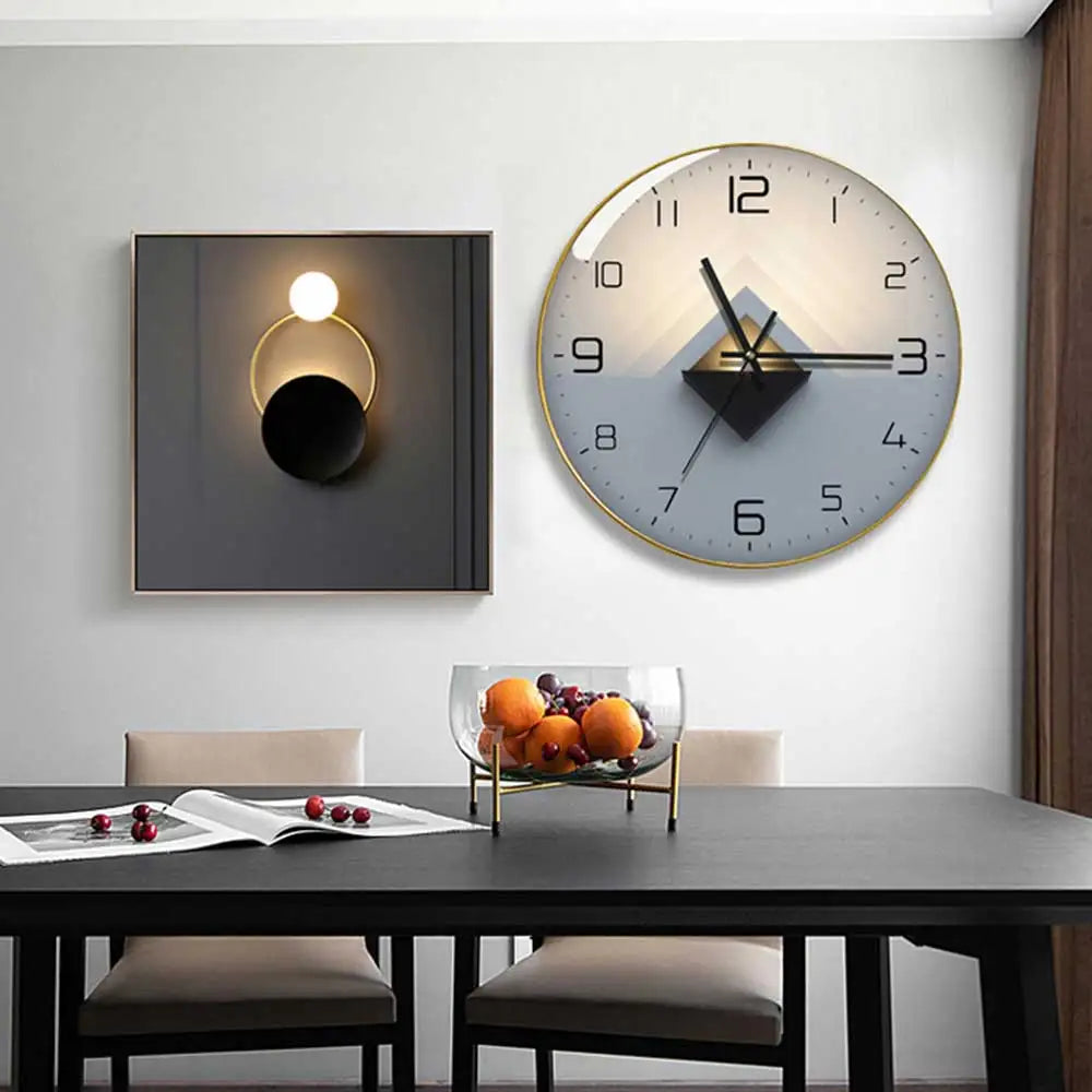 modern design creative geometric decorative glass wall clock - vue 5 sur 18