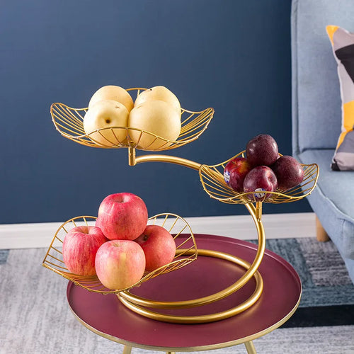 Fruit Basket, 3 Tier Fruit Basket Bowl Vegetable Organizer for Kitchen, Detachable Vegetable Storage，Fashion Fruit Bowl - vue 6 sur 8