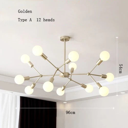 Modern multi-head chandelier for creative interiors - vue 9 sur 27
