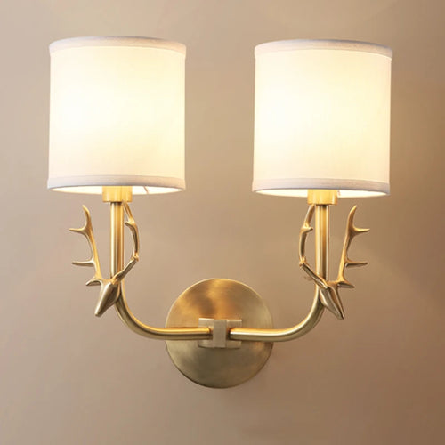 Brass deer head wall light nordic american decor - vue 2 sur 8