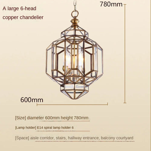 Vintage glass pendant light for indoor and outdoor use - vue 7 sur 7