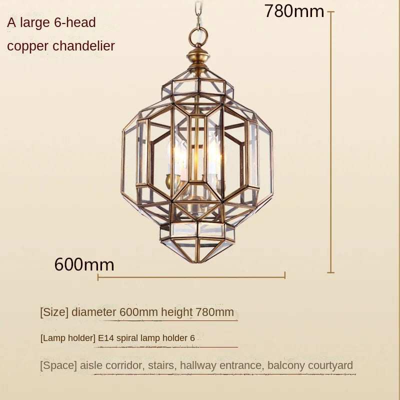 Vintage glass pendant light for indoor and outdoor use - vue 6 sur 7
