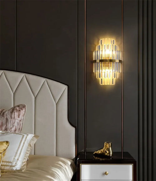 Modern European style crystal wall light for decorative interiors - vue 3 sur 6