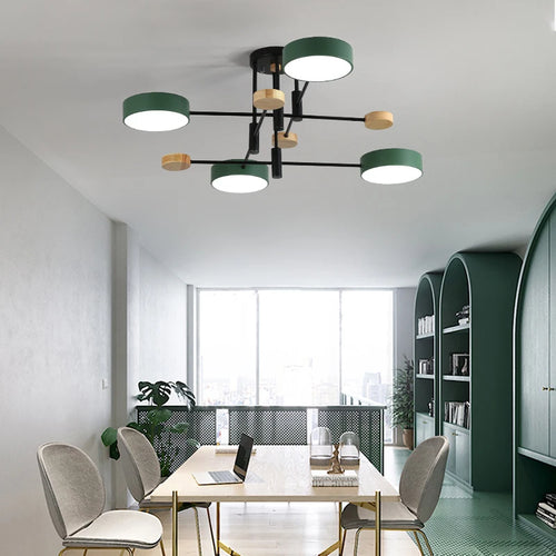 Contemporary nordic LED chandelier in minimalist wrought iron - vue 5 sur 15
