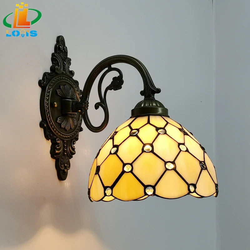 Classic Tiffany style glass bead wall light