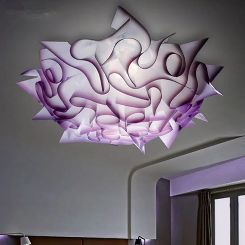 Floral design LED ceiling light with remote control and dimmer