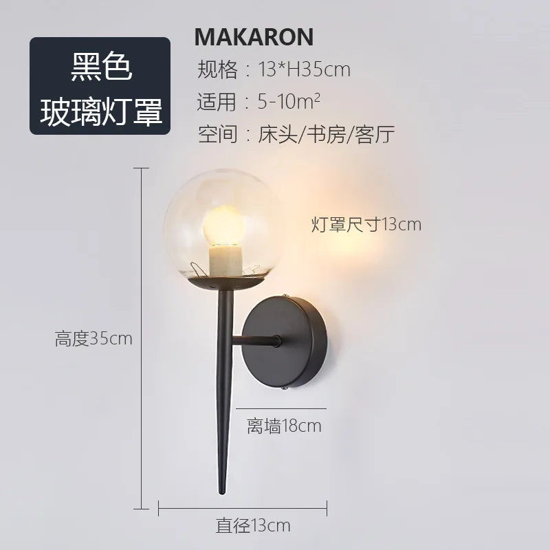 Modern glass wall light for interior decoration