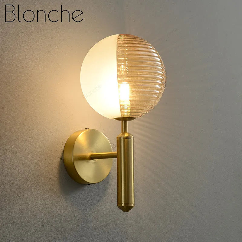 Creative glass wall light for elegant interior decoration