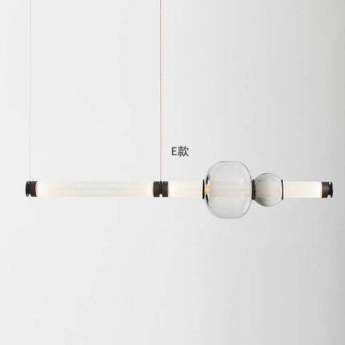 Modern glass pendant light for living room, duplex, hall or staircase - vue 9 sur 11