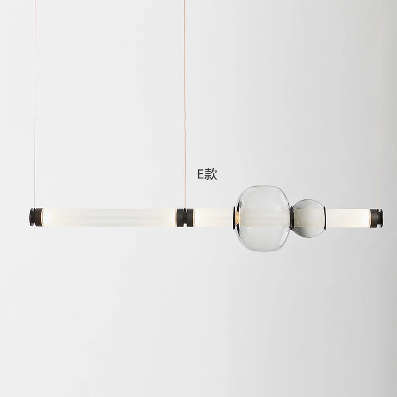 Modern glass pendant light for living room, duplex, hall or staircase - vue 9 sur 11