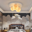 Decorative lunar ceiling light with astronaut, ideal for bedroom