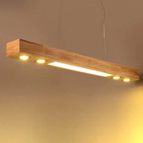 Modern LED wooden pendant lamp for indoor decor