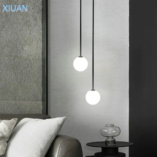 Creative Nordic milky glass pendant lights for bar lighting - vue 3 sur 11