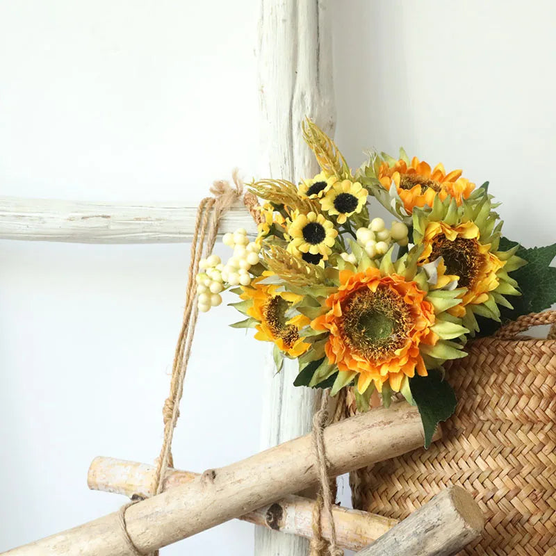 Artificial sunflower bouquet for weddings and floral decoration - vue 4 sur 7