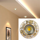 European style recessed LED spotlight with golden rose pattern for interiors