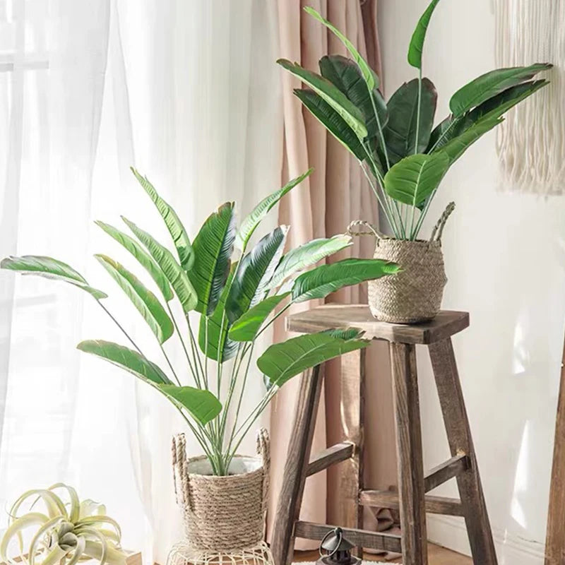 Large artificial banana tree with tropical leaves for indoor and outdoor decoration