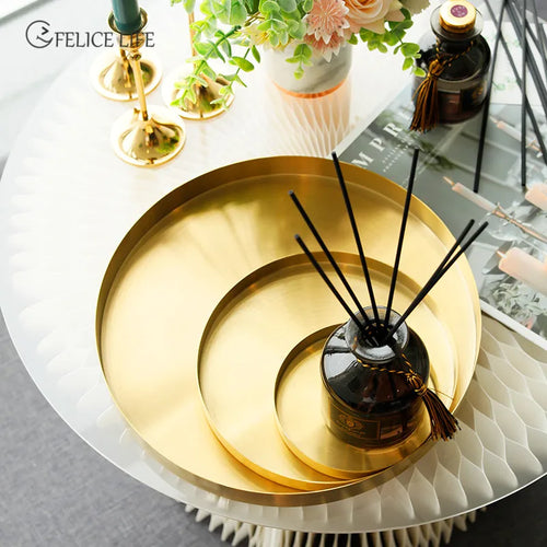 Stainless steel storage tray for desk and cosmetics - vue 3 sur 9