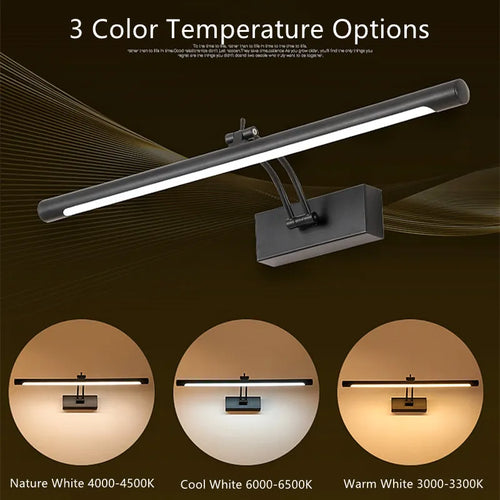 Modern bathroom mirror wall light waterproof dimmable - vue 4 sur 10