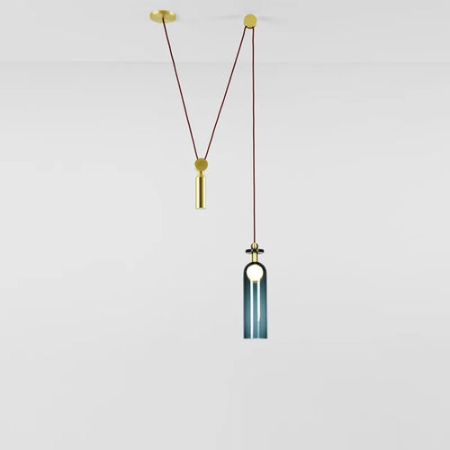 Glass and metal pendant light for modern interior decor - vue 5 sur 25