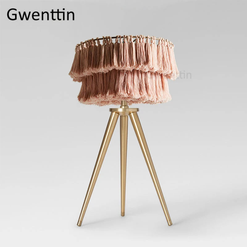Creative silk thread floor lamp with decorative nordic tripod
