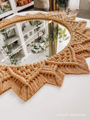 decorative macrame mirror bohemian style for interior decoration