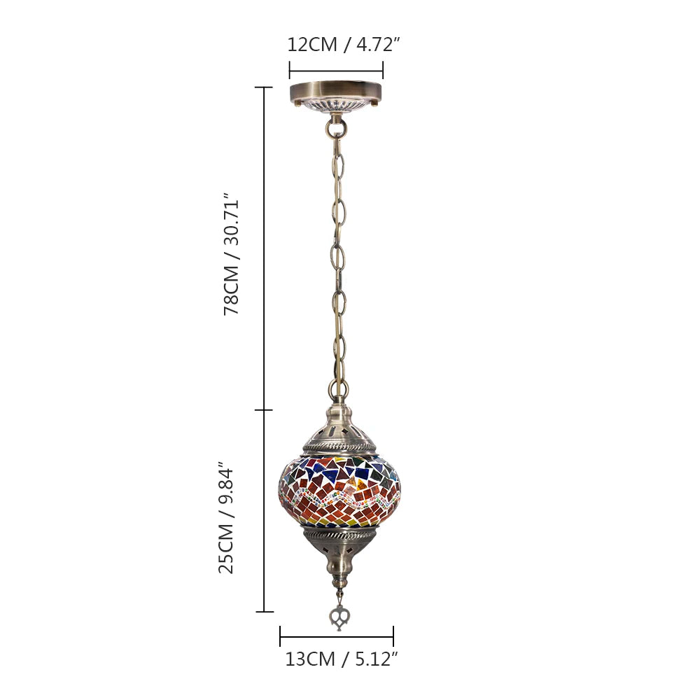 Handmade Turkish mosaic glass pendant light Mediterranean decoration - vue 20 sur 27