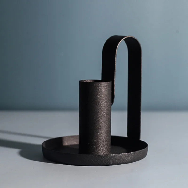 Simple and elegant forged metal candle holder for decoration