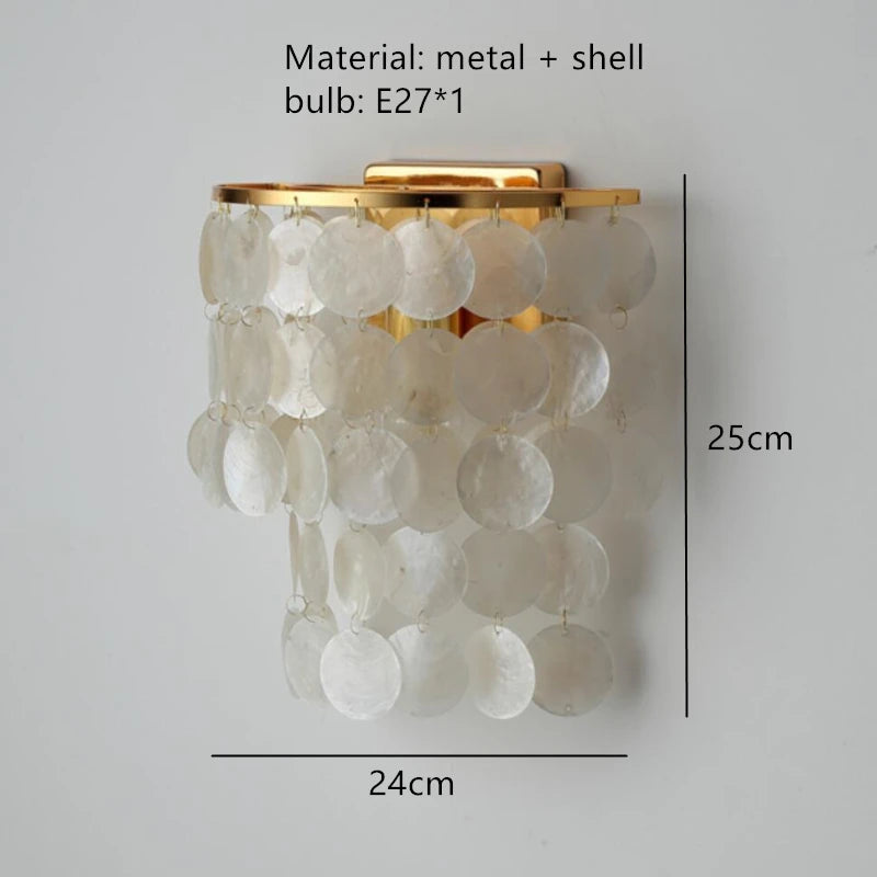 Natural shell wall light with pleasant sound
