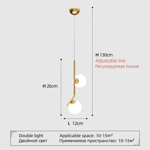 Modern glass bubble pendant light with creative design for elegant decor - vue 9 sur 8