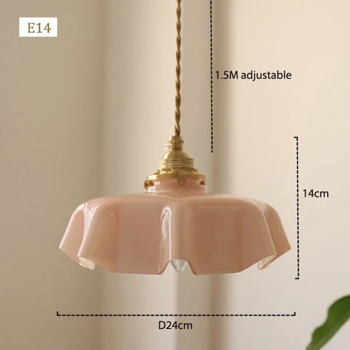 Coloured glass flower pendant light - vue 11 sur 16