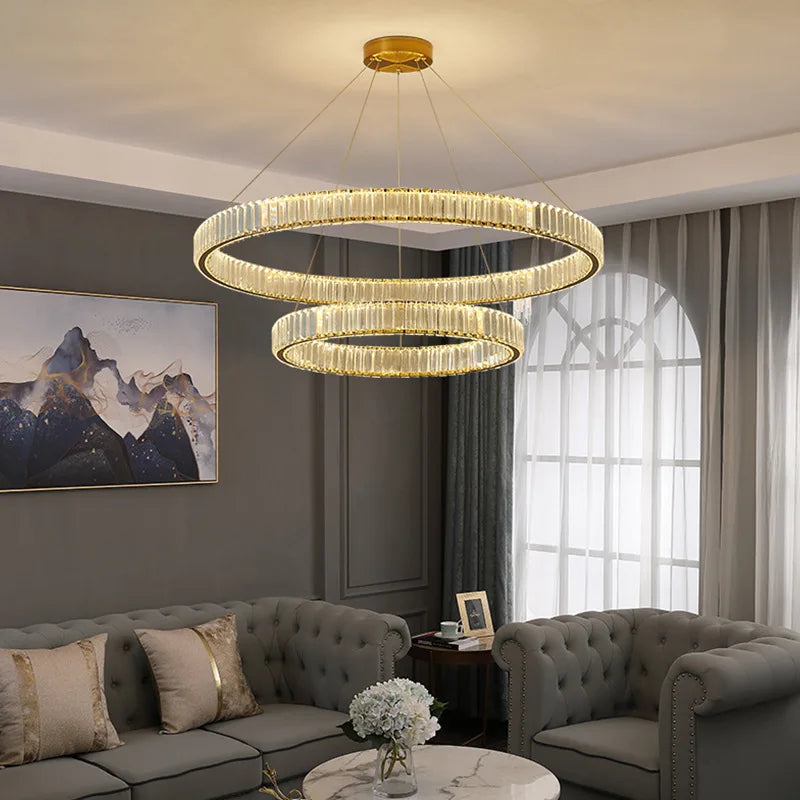 Premium modern crystal chandelier for stylish interiors - vue 3 sur 11