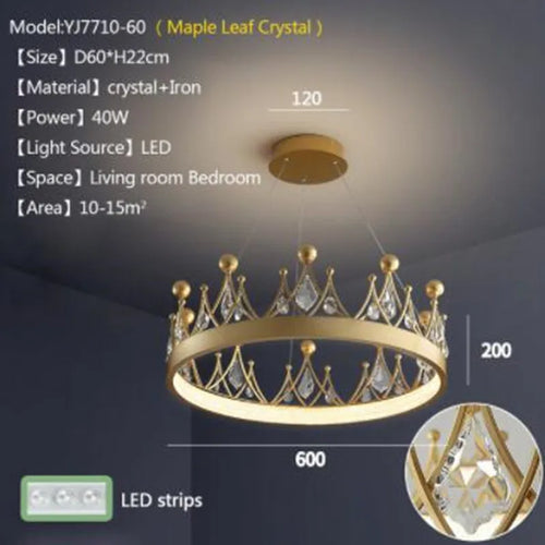 Modern nordic crystal chandelier for indoor lighting - vue 9 sur 10