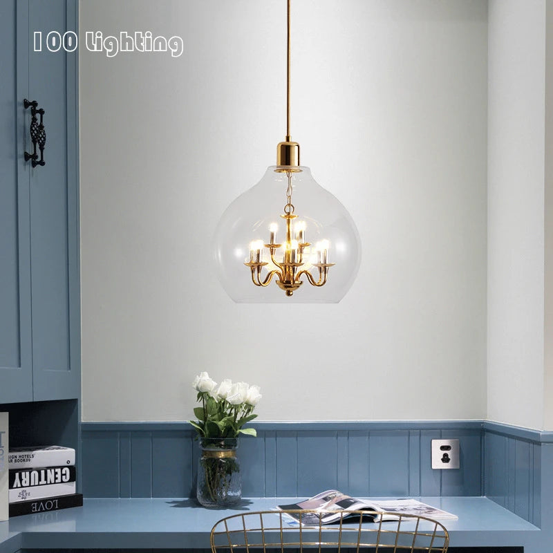 Glass chandeliers for loft and restaurant decor