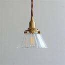 Industrial loft LED pendant light retro brass glass hanging lamp