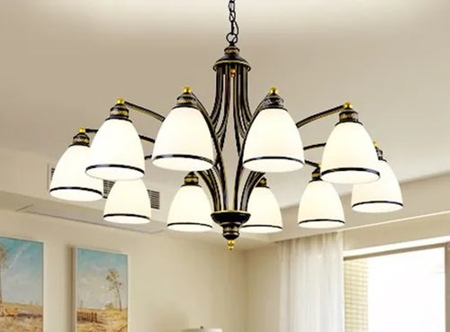 Classic iron and glass chandelier for indoor decoration - vue 13 sur 16