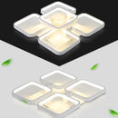 Modern rectangular shade iron LED chandelier