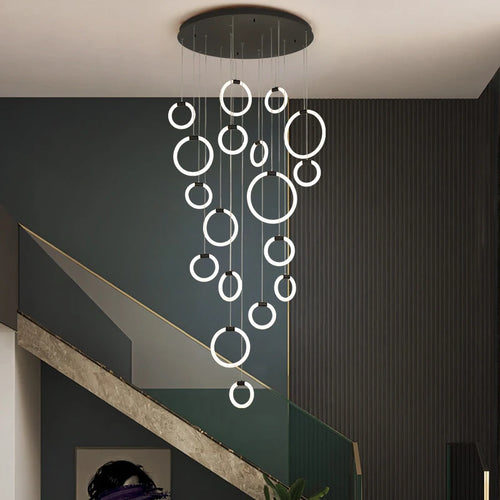 Modern ring chandelier for elegant interior decoration - vue 2 sur 14