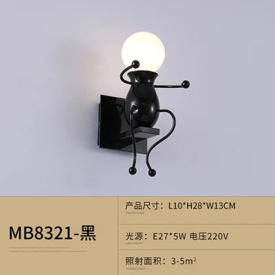 Modern iron humanoid wall light decorative indoor lamp