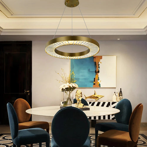 Luxury crystal chandelier modern Nordic style - vue 3 sur 12