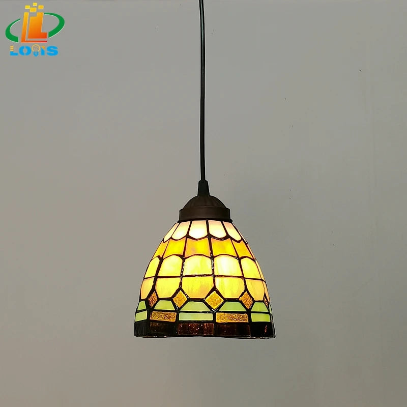 Vintage Tiffany glass chandelier for indoor and garden