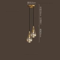 Nordic copper and crystal LED pendant light