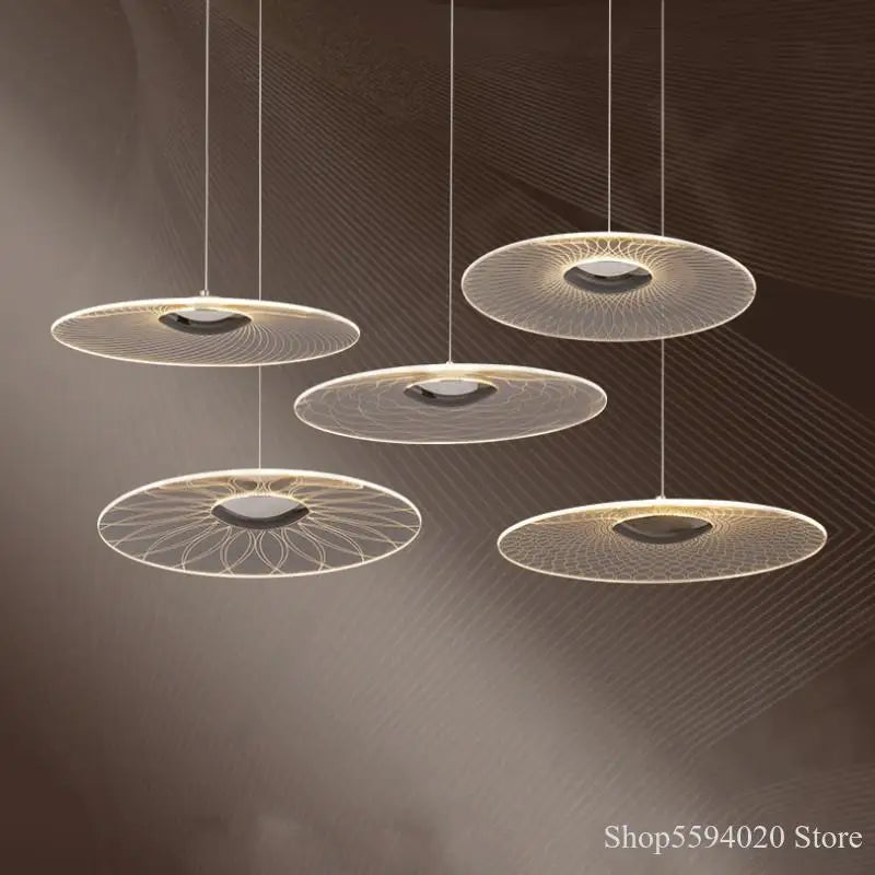 Modern circular acrylic LED chandelier for interior decoration