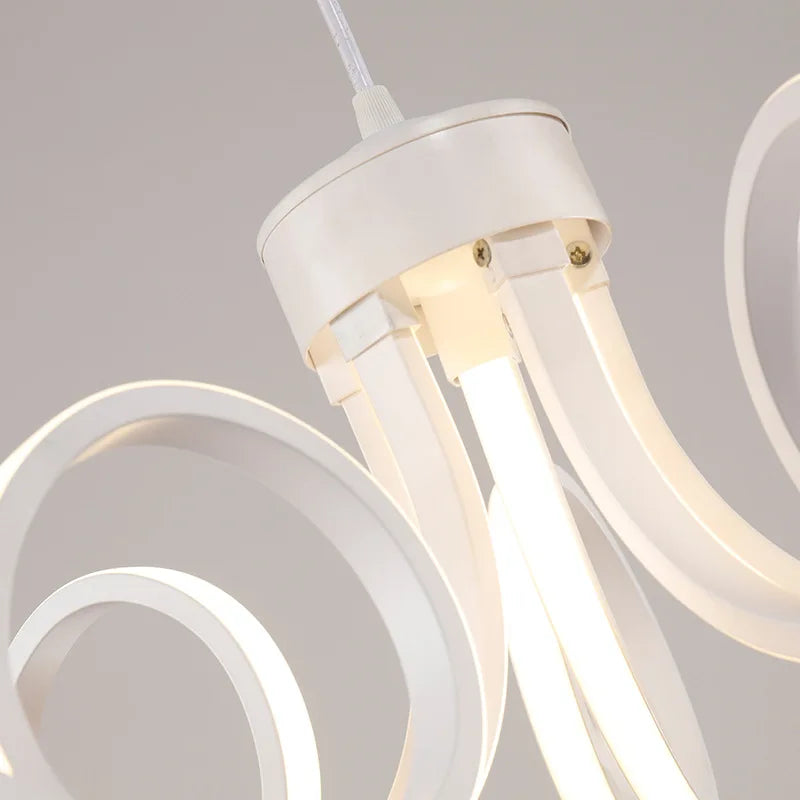 Modern remote controlled aluminium acrylic smart pendant chandelier - vue 5 sur 9