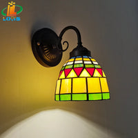 European style stained glass wall light with LED lighting