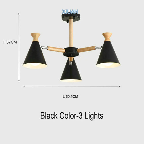 Nordic wooden pendant light for interior decor