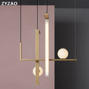 Modern iron and glass pendant light for interior decoration