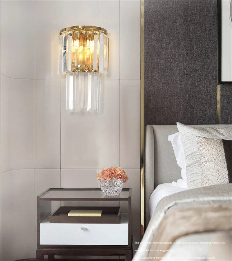 Modern minimalist crystal wall light for interior decoration